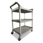Rubbermaid Commercial 342488pm Economy 3-shelf Plastic Cart - Platinum New