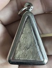 Thai Buddha Amulet Phra Nang Phaya Vintage Triangle Pendant In Metal Case