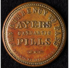 1862 Ayer s Cathartic Pills Long Arrows 3   Encased Postage Washington Stamp Xf