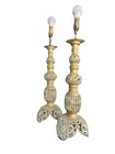 Pair Of Antique Chinese Japanese  Table Lamp Floral Scroll Design  1900 s