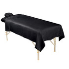 Forpro Microfiber Massage Table Sheet Set 3-piece Fitted Flat Face Cover Black