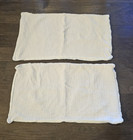 2 Casaluna White King Pillow Shams Zipper Closure Raw Edge 100  Cotton