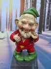 Chalkware Elf Gnome Dwarf Figurine Ornament 4  Japan 1960s Christmas Decor