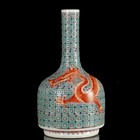 A Pair Chinese Pastel Porcelain Handpainted Exquisite Dragon Pattern Vase 28357