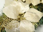 12pcs Silk Shinning Sprakled Glitter Poinsettia Artificial Flower For Xmas Tree