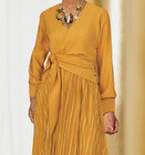 Size 14 Ashro Gold Formal Wedding Dinner Party Church Katana Pleat Dress