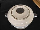 Vtg  Mcm Large Casserole  Beige white brown  Denby  England 