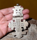 Antique Ethiopian Coptic Christian Cross Hinged Silver Pendant  Ethiopia