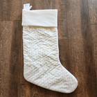 Pottery Barn Channel Quilted Velvet Large Christmas Stocking Ivory Nwt 24 5 