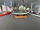 Lot Of 5 Vtg Handmade Wooden Sailing Ship Models Tall Vessel Boat Nautical Decor