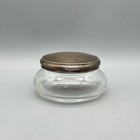 Antique Sterling Silver 925 Covered Glass Vanity Jar Powder Box Rc Mark 2 6 Oz