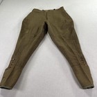 Vintage 30s 40s Military Breeches Pants Men 28x25 Green Wool Army Riding Jodhpur