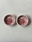 6 Spode Pink Tower Butter Pats -
