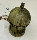 Antique Wooden Newel Post Finial Cap Carved Wood Ball Architectural Salvage Part