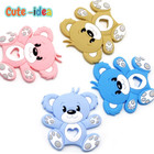 1pc Baby Silicone Teether Bpa Free Teething Teether Toys Animal Shape Baby Bear 