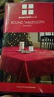 New Nip Christmas Essential Home Round Red Damask Tablecloth 70  Diameter