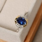 1 65 Ct Oval Natural Sapphire Diamond Engagement Ring 14k White Gold Size 8