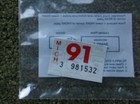 Michigan 1991  License Plate  Registration Year Sticker  Original Tab
