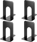 Sleek Black Metal Bookends - 8 5 In Extra Large  4-piece Set For Organizing