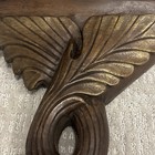 Vintage Hand Carved Wooden Wall Shelf Corbels Acanthus Leaf 18   x 5    Hand Made