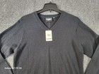 Steve   Barry s V Neck Sweater Mens S Vivid Black Casual Pullover Lightweight