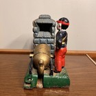 Vintage Cast Iron  artillery Bank  Mechanical Coin Bank