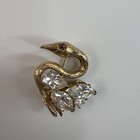 Stunning Vintage Rhinestone Swan Brooch 1 25   