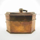 Vintage Small 4 25  Brass Hinged Octagon Stash Box Trinket Box Jewelry Ring Box