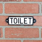 White Toilet Door Sign Metal Business Bar Restroom Wall Plaque Bathroom Decor