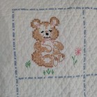 Vtg Baby Crib Quilt Blanket Cross-stitch Adorable Baby Animals 40x59 Multicolor