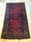 Antique Vintage Oriental Rug Hand Knotted Wool     4x6  Rare
