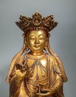 14  Tibetan Buddhism Bronze 24k Gold Guanyin Kwan-yin Bodhisattva Buddha Statue