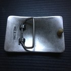 Vintage 1990s Distressed Silver Plate Metal  rock  Rectangular Belt Buckle