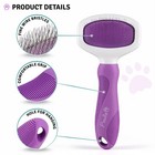Poodle Pet Slicker Brush - For Dogs Cats Rabbits - Matted loose Fur Purple