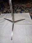 Vintage Metal Glass Cesare Lacca Style Side Table Tripod Footed Round