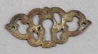 Single Antique Ornate Keyhole Escutcheon Cover Cast Brass