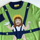 Tipsyelves Green Blue Funny Ugly Christmas Crewneck Sweater Men s Size Xl