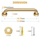 16 Inch Shower Grab Bar  500 Lb Heavy Duty Brushed Gold Stainless Steel Safet   