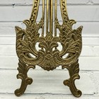 Vtg Brass Easel Stand Ornate Harp Lyre Table Top Display Art Plate Book Music