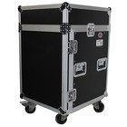 Prox T-14mrlt Flight Case With Laptop Shelf And 4  Casters For 14u Rack X 10u To
