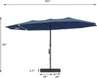 15ft Patented Misting Patio Umbrella With Base  Built-in Rechargeable Mist