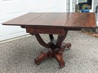Antique American Empire Flame Mahogany Drop-leaf Dining Table  Unique Base