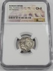 Marcus Aurelius Ar Denarius Ngc Ch F 161-180 Choice Genuine Silver Coin  r216