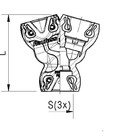 Raufoss 920 50 030 Coupling Head 92050030 Tekalan Fitting Three-way Y Union