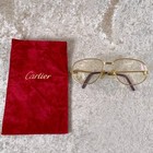 Vintage Cartier Eyeglasses Trinity Gold Finish 58-18-135 With Velour Pouch