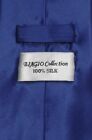 Biagio 100  Silk Necktie Extra Long Solid Royal Blue Color Mens Xl Neck Tie