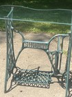 Vintage Singer Sewing Machine Cast Iron Table Base Custom Glass Top