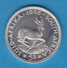 1956 South Africa 5 Shillings Proof-like Silver Coin Unc 