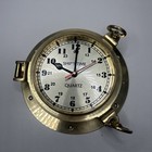 Vintage Brass 9    Ship   s Clock Porthole Style Quartz Nautical Wall Clock R4