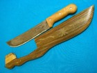 Vintage Tramontina Brazil Brasil Machete Bolo Survival Knife Hunting Wood Sheath